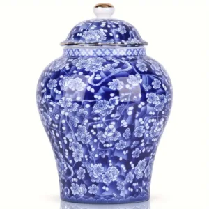 Orient Porcelain Jar -  Blue & White Lidded Combo