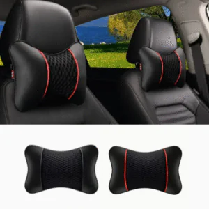 PU Leather Mesh Car Neck Pillow