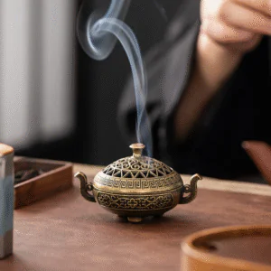 Artisan Bronze Incense Burner – Himalayan-Inspired Metal Holder For Calm Spaces & Rituals
