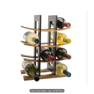 High-Quality Wooden Bottle Rack, Ideal For The Living Room, Bar, Wine Or Kitchen.