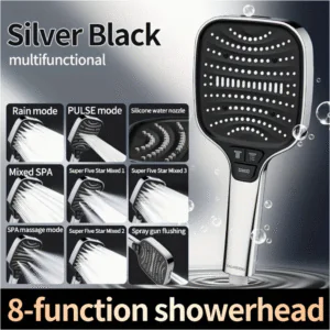 8-Mode High-Pressure Shower Head With Filter – Rainfall Design For A Spa-Like Experience