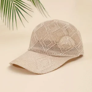 Summer Cap Breathable Mesh finish with Jute feel Breathable in Beige color