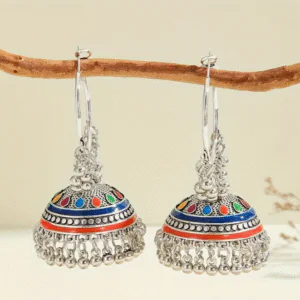Colorful Boho Tassel Jhumka Hoop Earrings; Vintage Bell Drop Earrings for Women’s Party, Wedding & Everyday Wear