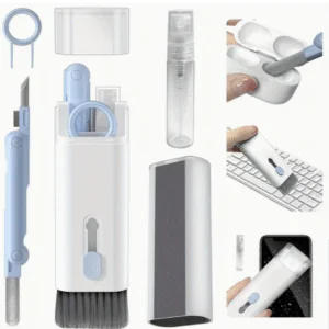 7-in-1 Electronics Cleaning Kit, Keyboard Brush, Earphone Cleaner, Screen Dust Remover & Keycap Puller Tool