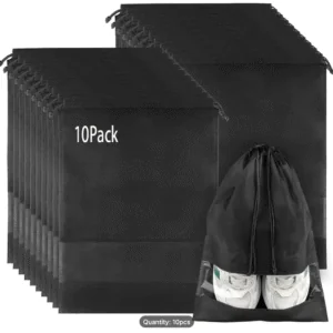 Pack of 10 Dust-Free Drawstring Shoe Pouches