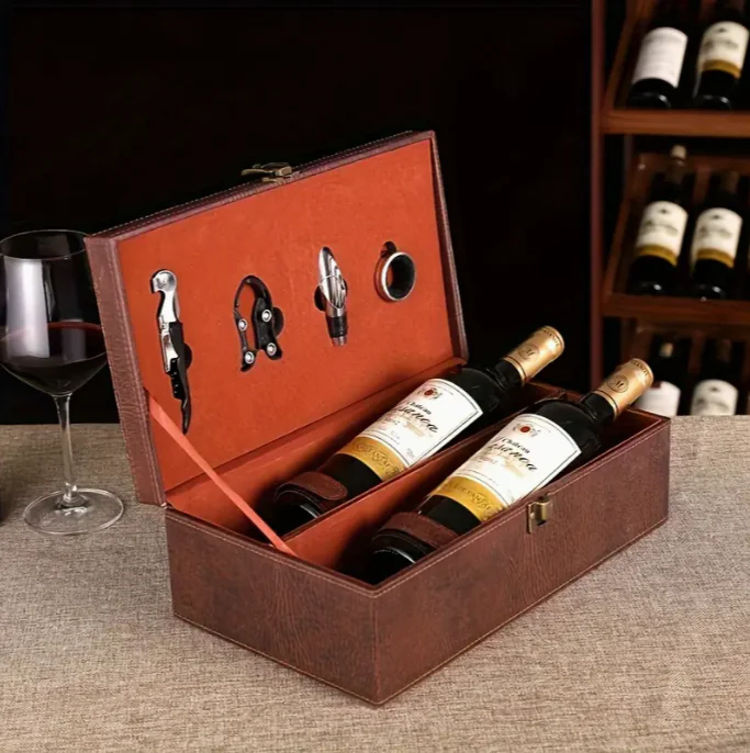 Luxury Twin Red Wine Gift Set with Tail Motif