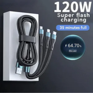 Rapid Charger Nylon Braided 3-in-1 Cable