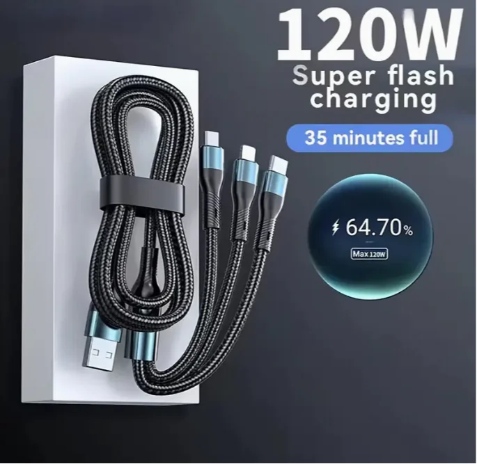 Rapid Charger Nylon Braided 3-in-1 Cable
