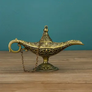 Antique Floral Metal Table Lamp