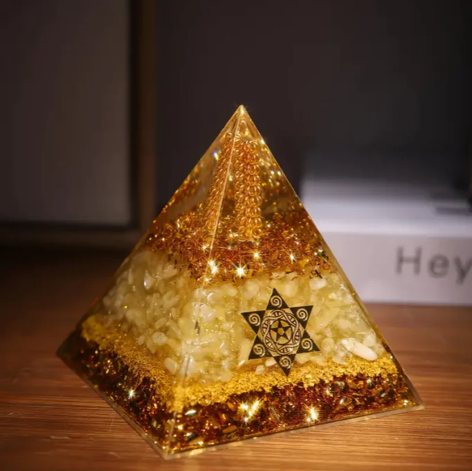 Citrine Crystal Pyramid Paper Weight