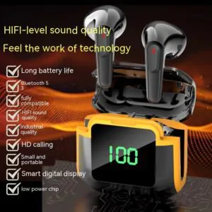 Wireless Binaural New Smart Digital Display Noise-reduction Bluetooth Headset
